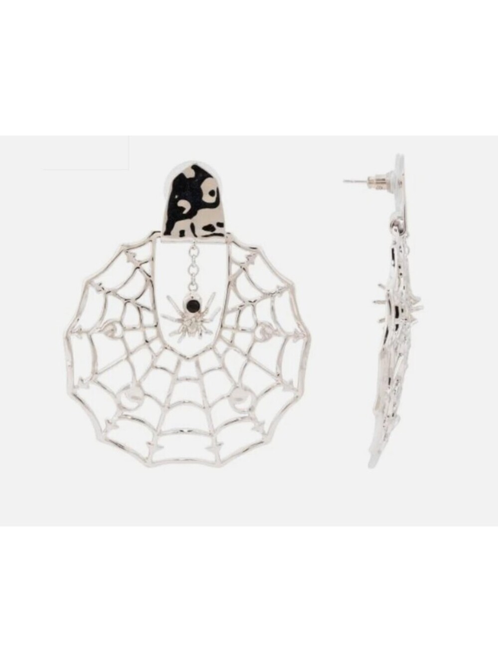 Kendra Scott Silver Spider Web Statement Earrings